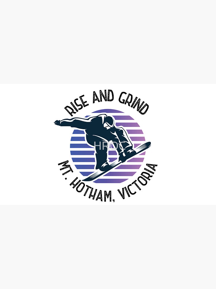 Thumbnail 7 of 7, Cap, Mount Hotham Clothing | Rise and Grind Mt Hotham, Victoria - snowboarder design designed and sold by HROC.