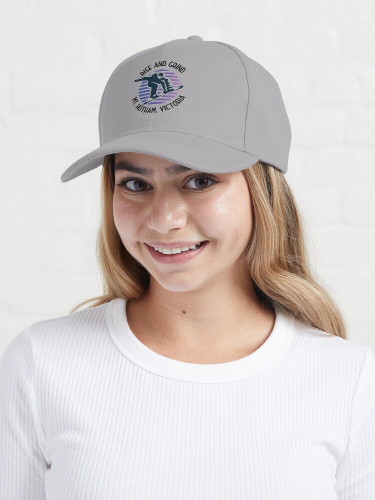 Thumbnail 6 of 7, Cap, Mount Hotham Clothing | Rise and Grind Mt Hotham, Victoria - snowboarder design designed and sold by HROC.