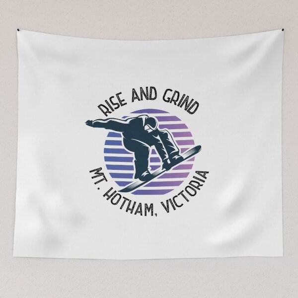 Item preview, Mount Hotham Clothing | Rise and Grind Mt Hotham, Victoria - snowboarder design designed and sold by HROC.