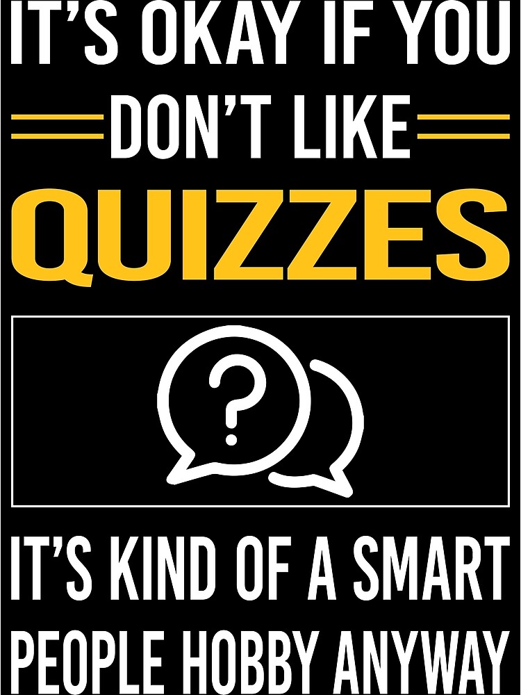 "Funny Smart People Quizzes Quiz" Poster for Sale by RandalDavis