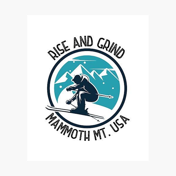 Item preview, Rise and Grind Mammoth Mountain, California - snowboarder design designed and sold by HROC.