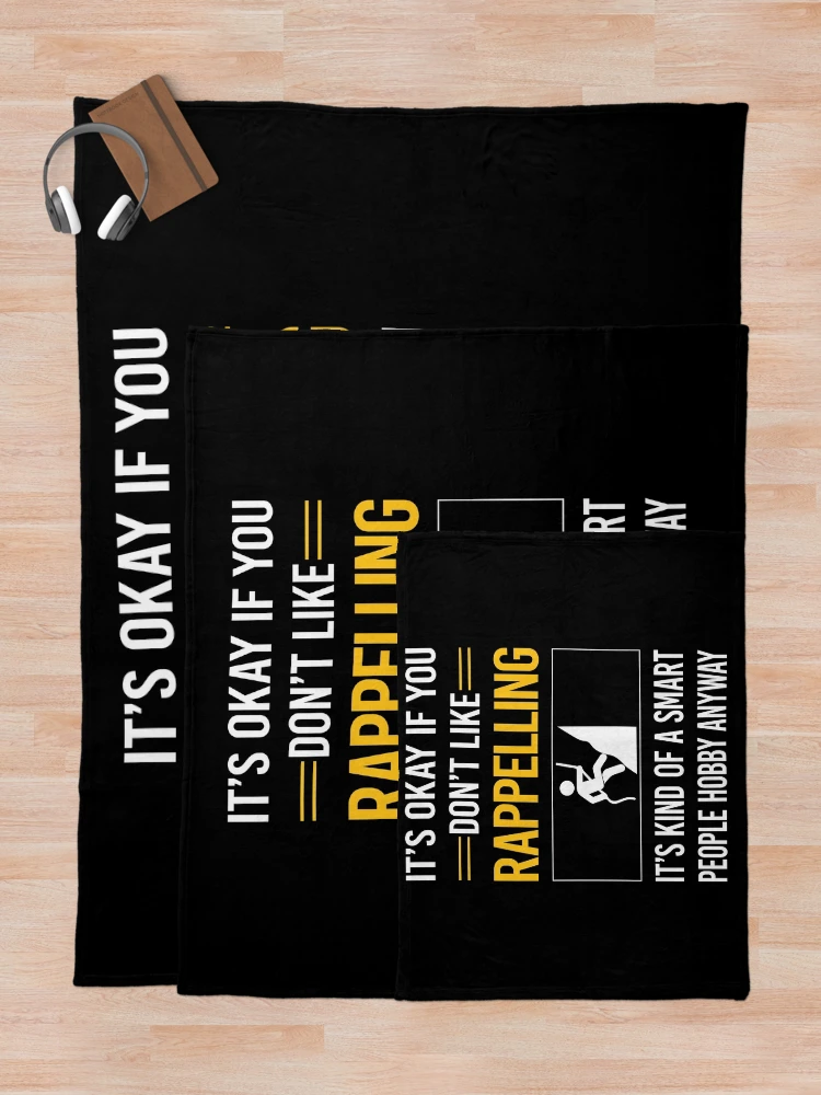 Thumbnail 5 of 6, Throw Blanket, Funny Smart People Rappelling Rappel designed and sold by RandalDavis.