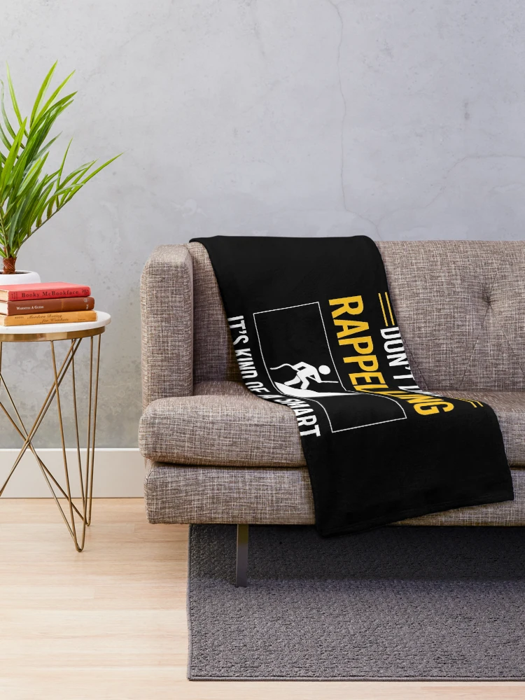Thumbnail 2 of 6, Throw Blanket, Funny Smart People Rappelling Rappel designed and sold by RandalDavis.