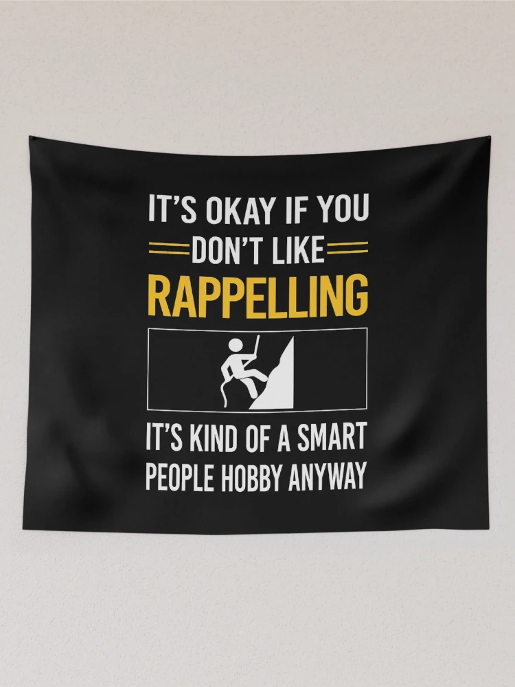 Thumbnail 2 of 3, Tapestry, Funny Smart People Rappelling Rappel designed and sold by RandalDavis.