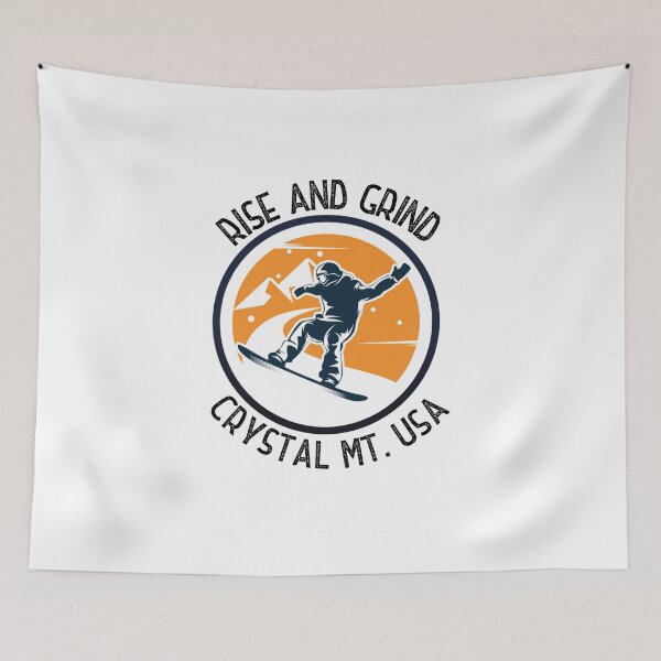 Item preview, Rise and Grind Crystal Mountain, Washington - snowboarder design designed and sold by HROC.