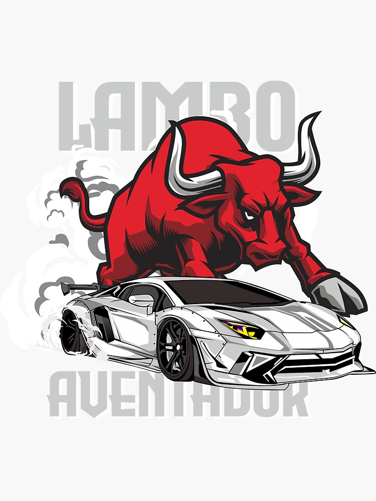 Lamborghini FUN sticker with Ferrari horse and Lambo Bull
