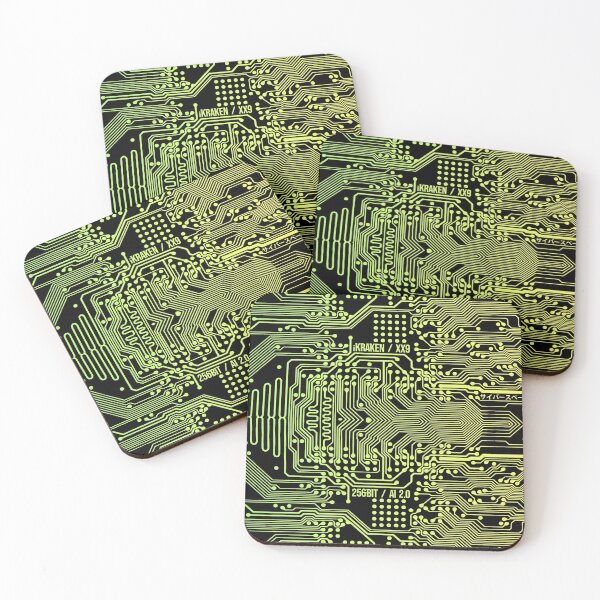 Item preview, Electronic circuit motherboard fluorescent green yellow designed and sold by angelisart.