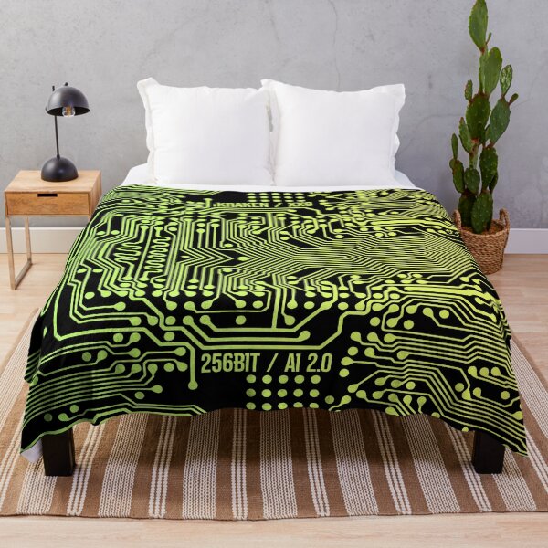 Item preview, Electronic circuit motherboard fluorescent green yellow designed and sold by angelisart.