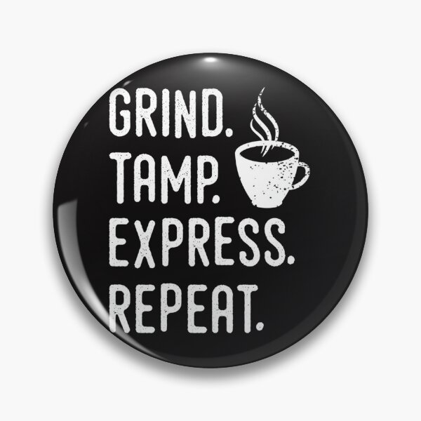 Item preview, Barista Espresso Design - Grind, Tamp, Express, Repeat - White Text Pullover Sweatshirt designed and sold by neilldannie.