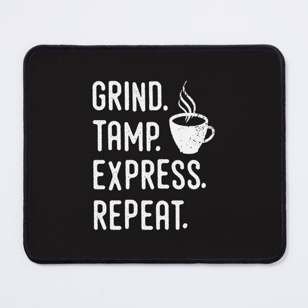 Item preview, Barista Espresso Design - Grind, Tamp, Express, Repeat - White Text Pullover Sweatshirt designed and sold by neilldannie.
