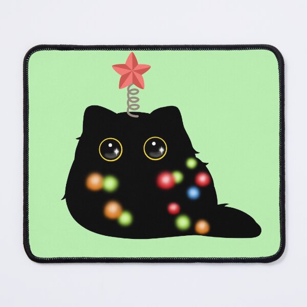 Item preview, Black fluffy Christmas Cat designed and sold by Moshicat.