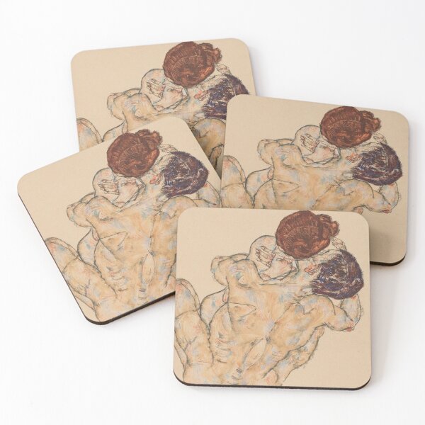 Item preview, EGON SCHIELE Man and woman hug 1917 designed and sold by artdesignco.