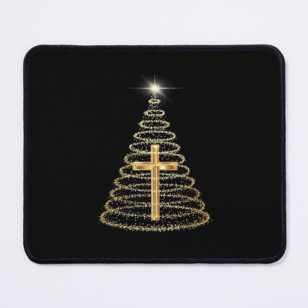 Item preview, Golden Cross with Sparkle Christmas Tree designed and sold by PawsitiveMum.