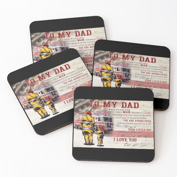 Item preview, To My Dad I Know It's Not Easy For A Man To Raise A Child - Dad Firefighter Poster Gift designed and sold by HerBertTeee.