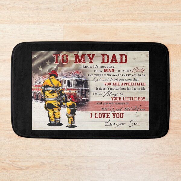 Item preview, To My Dad I Know It's Not Easy For A Man To Raise A Child - Dad Firefighter Poster Gift designed and sold by HerBertTeee.