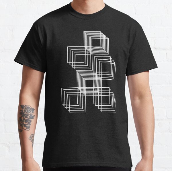 Optical illusion hollow squares - black and white 2 Classic T-Shirt
