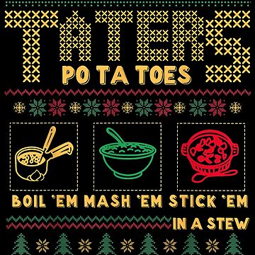 Vorschaubild zum Design Funny Christmas Taters Potatoes Hässlicher Weihnachtspullover von QuteezArt