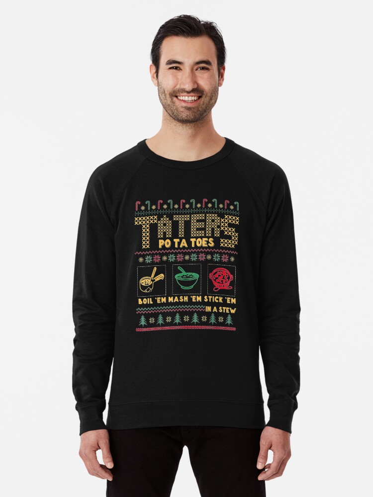 Thumbnail 2 von 5, Leichter Pullover, Funny Christmas Taters Potatoes Hässlicher Weihnachtspullover designt und verkauft von QuteezArt.