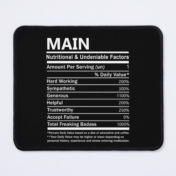 Item preview, Main Name T Shirt - Main Nutritional And Undeniable Factors Gift Item Tee designed and sold by frischmanjose.