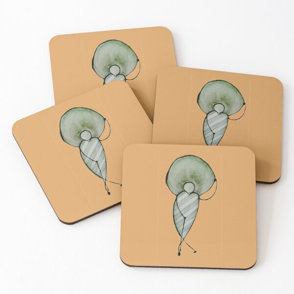Item preview, Elegante Dame mit Hut im Streifenkleid designed and sold by Sika Rautenberg.