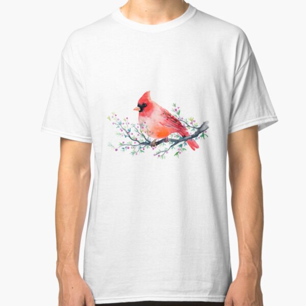 Watercolour red cardinal bird Classic T-Shirt