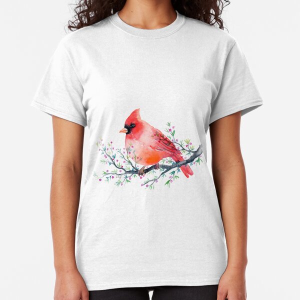 Watercolour red cardinal bird Classic T-Shirt
