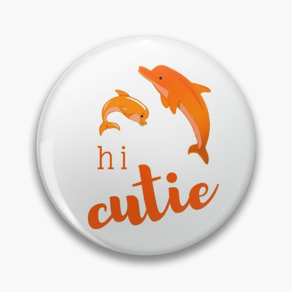 Item preview, lovely and happiness illuatrator dolphins design in orange colour with word hi cutie. designed and sold by Trianglegreen.