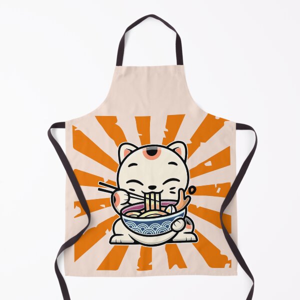 Item preview, Kitty Cat Ramen Noodles Animal Eating Japan Japanese Orange Theme designed and sold by Simplyy Unique.