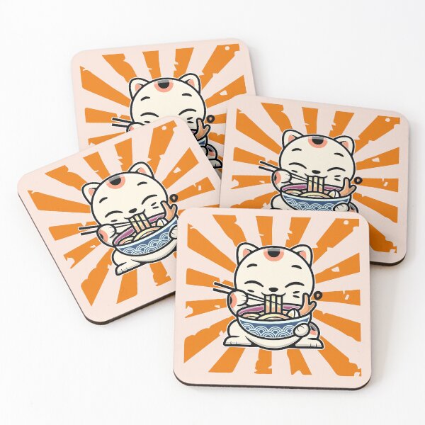 Item preview, Kitty Cat Ramen Noodles Animal Eating Japan Japanese Orange Theme designed and sold by Simplyy  Unique.