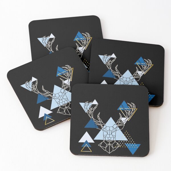 Item preview, Christmas Jumper - Reindeer Stage Front - Abstract Triangles - Blue designed and sold by NoMatterLab.