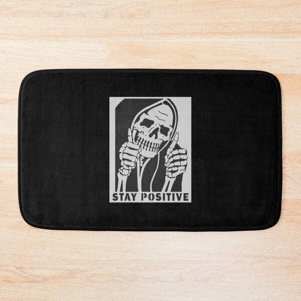 Item preview, stay positive skull quotes designed and sold by hedatla.