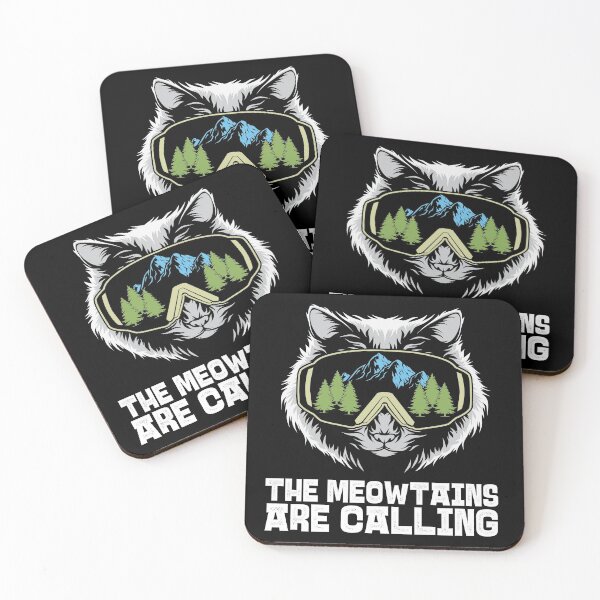 Item preview, The Meowtains are Calling - snowboarder skiing cat design designed and sold by HROC.