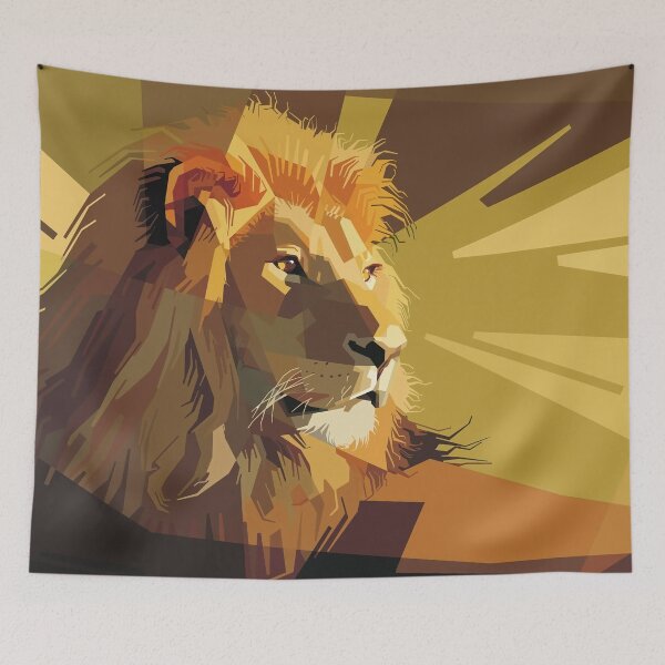 Item preview, geometric lion designed and sold by watwateroo.