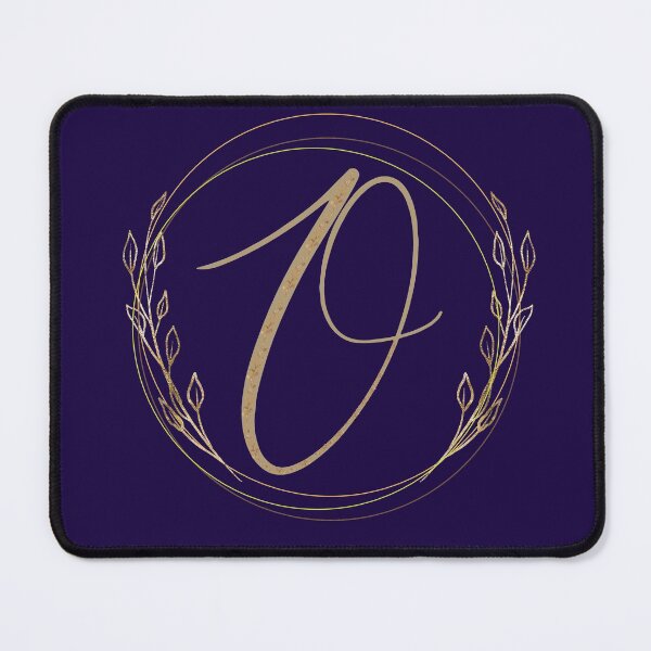 Item preview, Letter O - Gold Leaves on blue background designed and sold by Rionda.