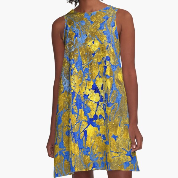 Blue And Gold Dresses for Sale