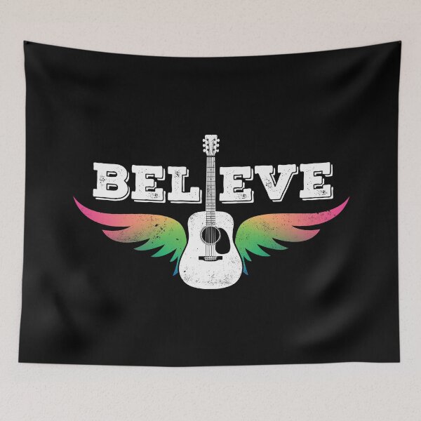 Item preview, Believe Colorful Guitar Wings Dreadnought Style Acoustic Guitar designed and sold by nightsworthy.