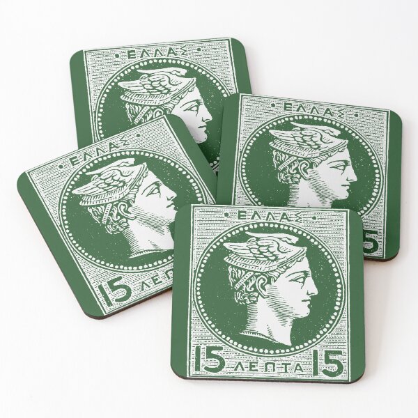 Item preview, Large Hermes Head Greek Stamp Artwork in Paris designed and sold by ClassicalGreece.