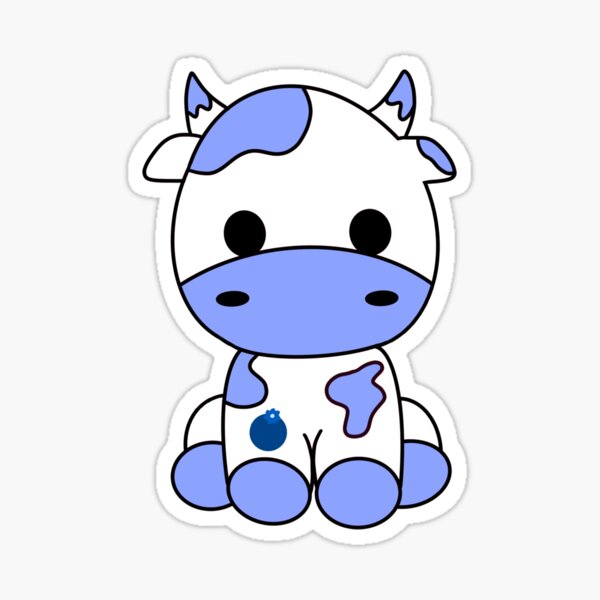 Miracle Valentine on X: Cute Blueberry Milk Cow Please check my merch  store to see more cute artworks of mine * Redbubble:   * Teepublic:  #redbubble  #teepublic #fineartamerica #cow #milkcow #cutecow #