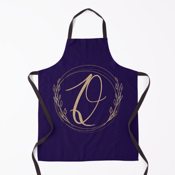 Item preview, Letter Q - Gold Leaves on blue background designed and sold by Rionda.
