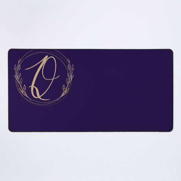 Item preview,  Letter  Q - Gold Leaves on blue background designed and sold by Rionda.