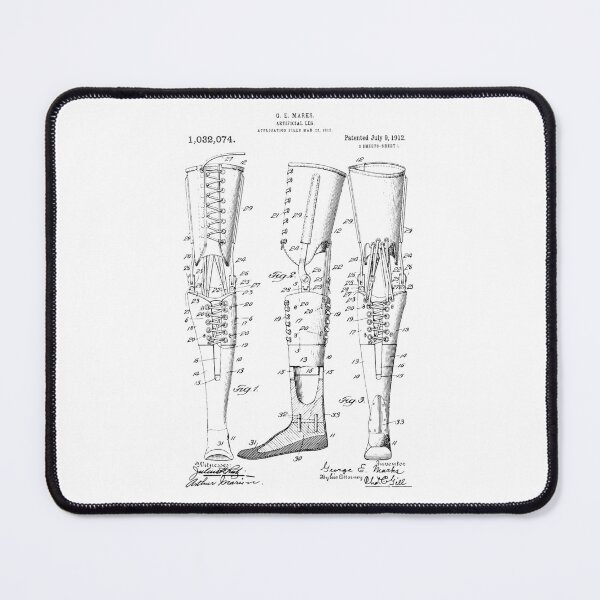 Item preview, Artificial Leg 1912 Patent , Prosthetic Limb Patent Artificial Limb, amputee patent designed and sold by anodyle.