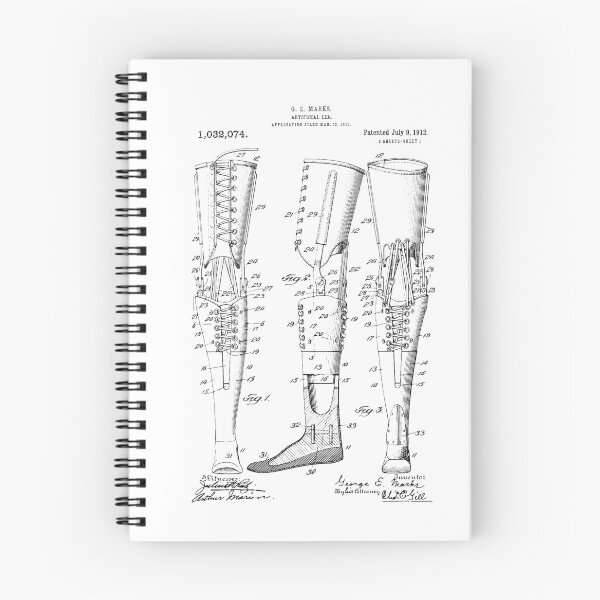 Item preview, Artificial Leg 1912 Patent , Prosthetic Limb Patent Artificial Limb, amputee patent designed and sold by anodyle.