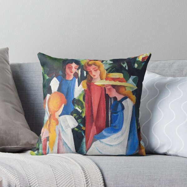 Item preview, Expressionist Painting Four Girls (1912–1914) By August Macke designed and sold by Designedbysm.