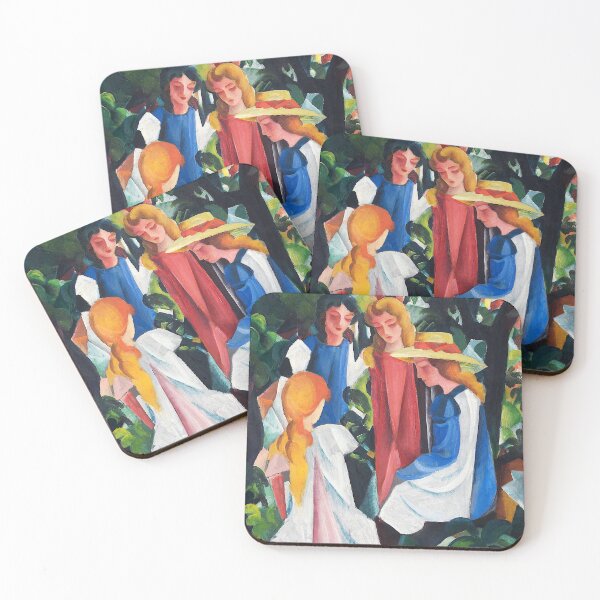 Item preview, Expressionist Painting Four Girls (1912–1914) By August Macke designed and sold by Designedbysm.