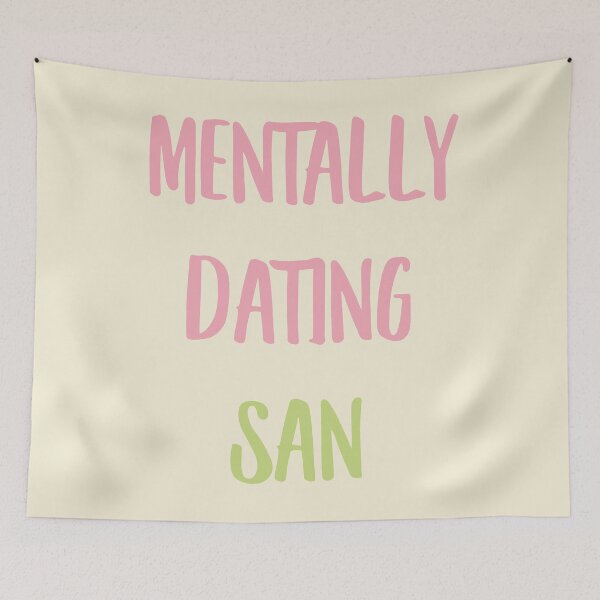 Item preview, Mentally dating ATEEZ San typography designed and sold by Morcawork.