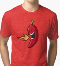 Flaming Chili Pepper Tri-blend T-Shirt