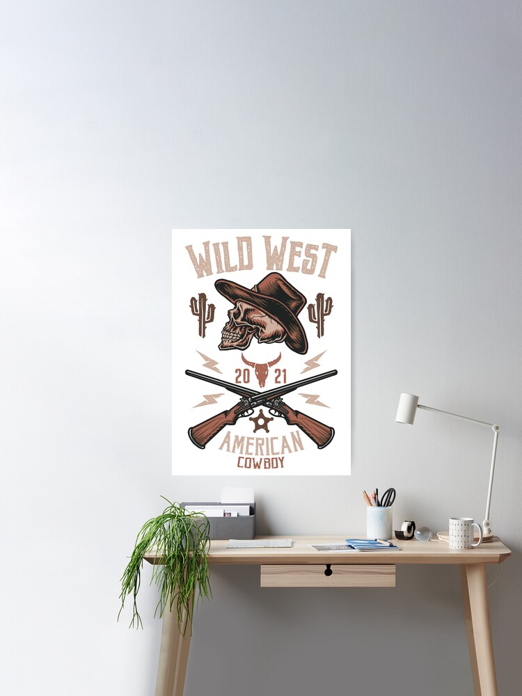 Wall Sticker Cowboy Wanted Texas Wild West Robber Outlaw Decor For Bedroom  z1507