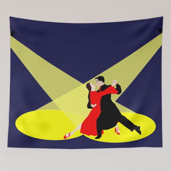 Item preview, Young couple is dancing tango at night under spotlights designed and sold by bonnashejve.