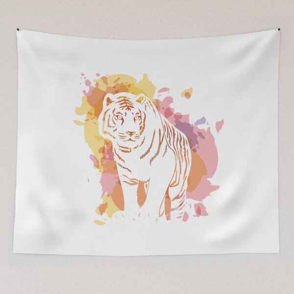 Item preview, Tiger on a background of watercolor splashes designed and sold by ElenaKud.