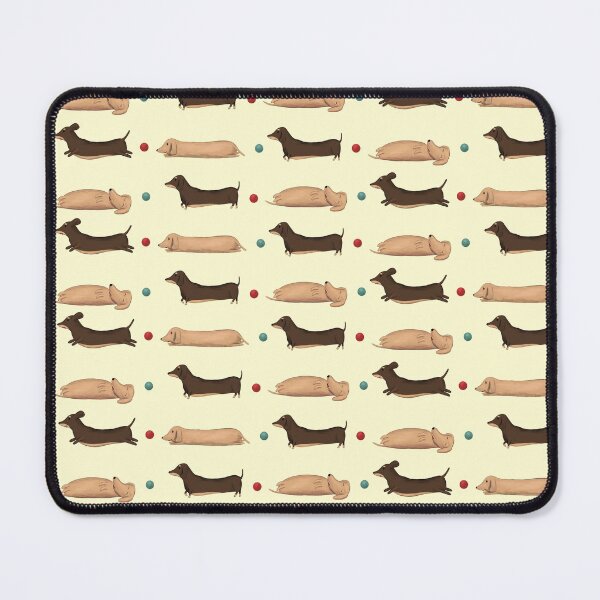 Item preview, Long Dogs - Dachshund Pattern on Yellow designed and sold by Kittys-Art.